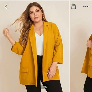 SHEIN yellow cuffed blazer